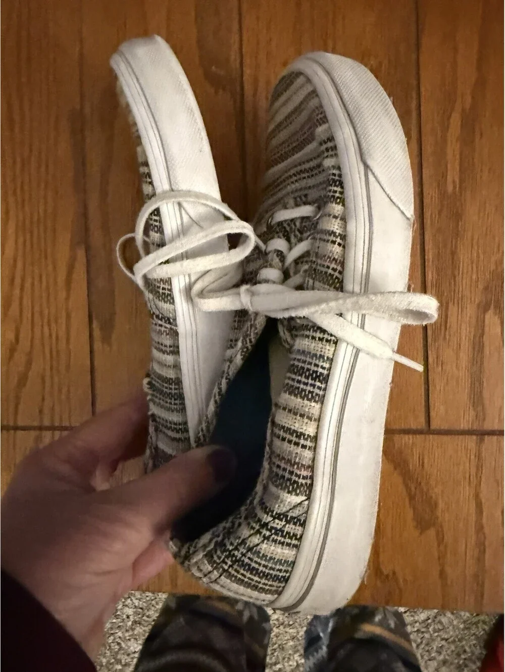 VANS Low Top Striped Textile Lace-Up Sneakers Multicolor Rubber Outsole